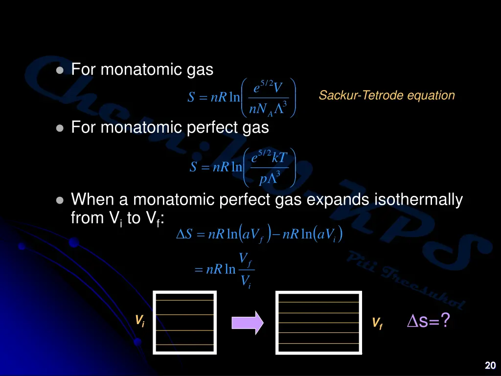 for monatomic gas