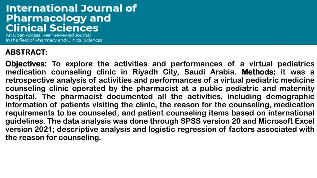 abstract abstract objectives objectives