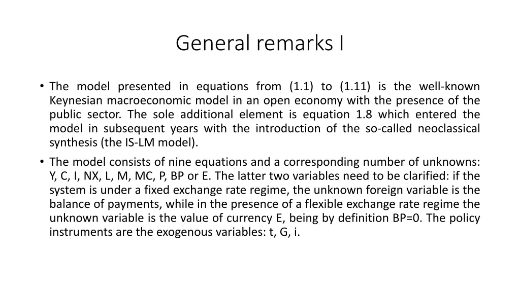 general remarks i