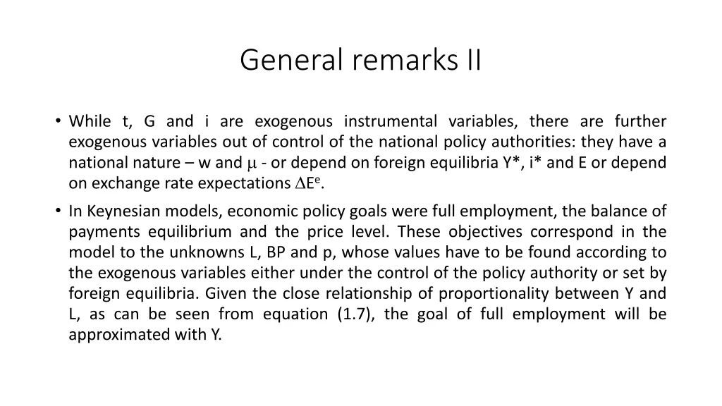 general remarks ii