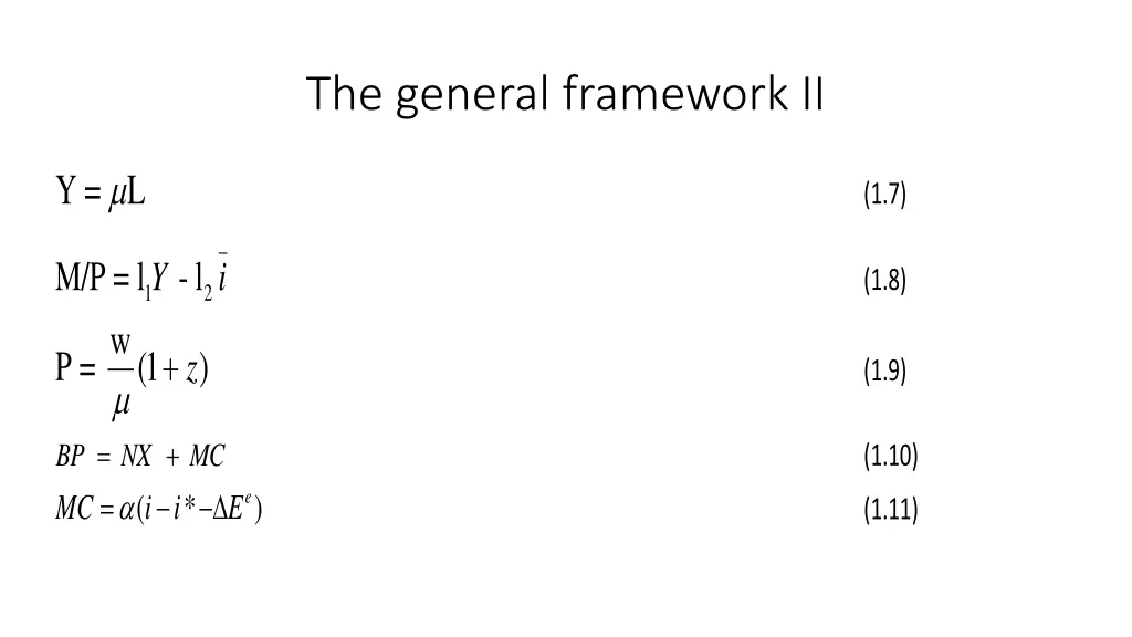 the general framework ii