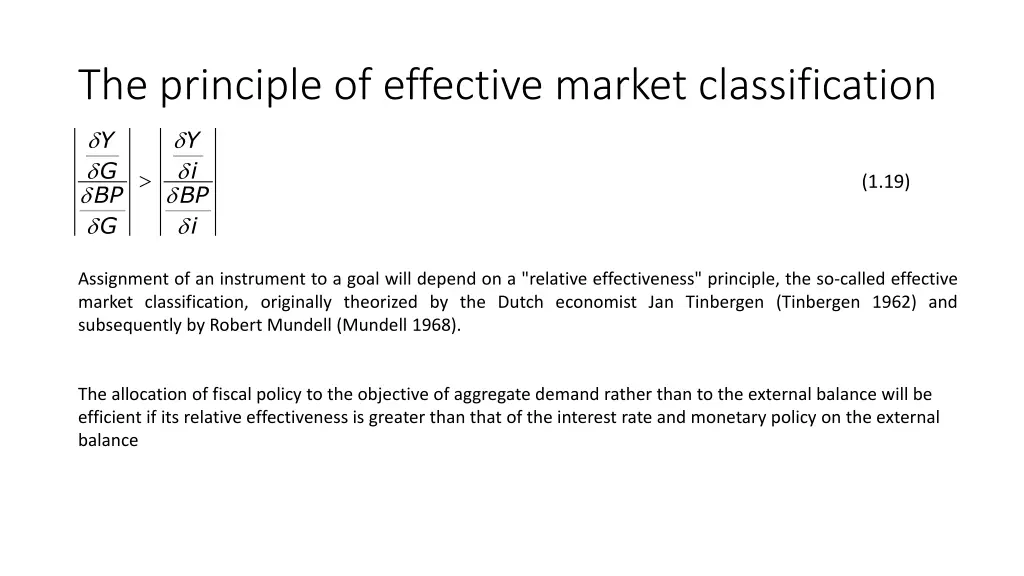 the principle of effective market classification