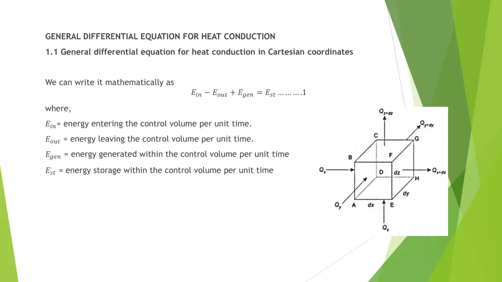general differential equation for heat conduction