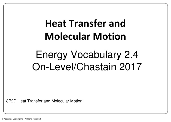 heat transfer and molecular motion