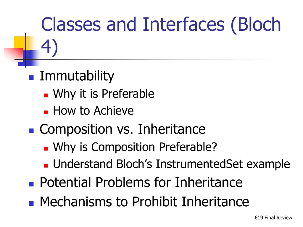 classes and interfaces bloch 4