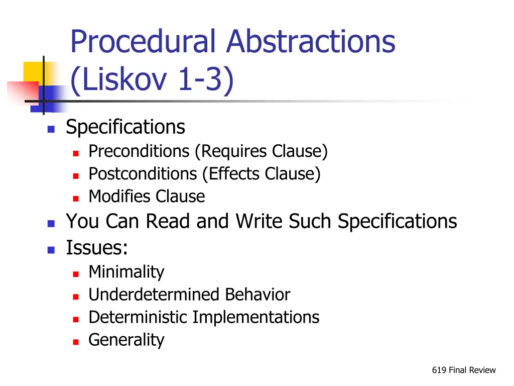 procedural abstractions liskov 1 3
