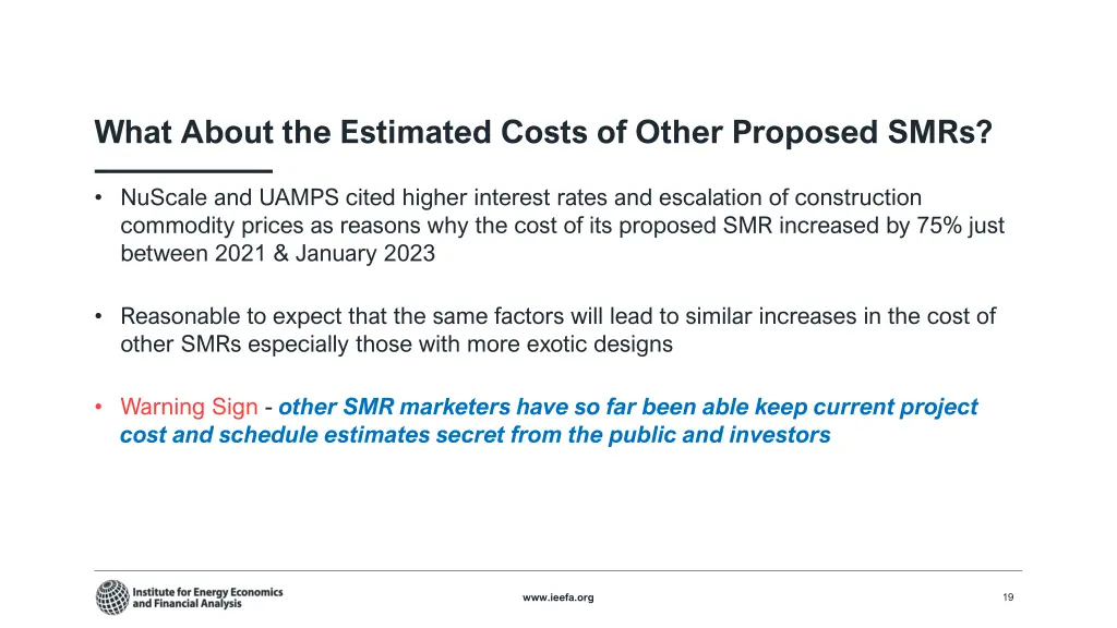 what about the estimated costs of other proposed