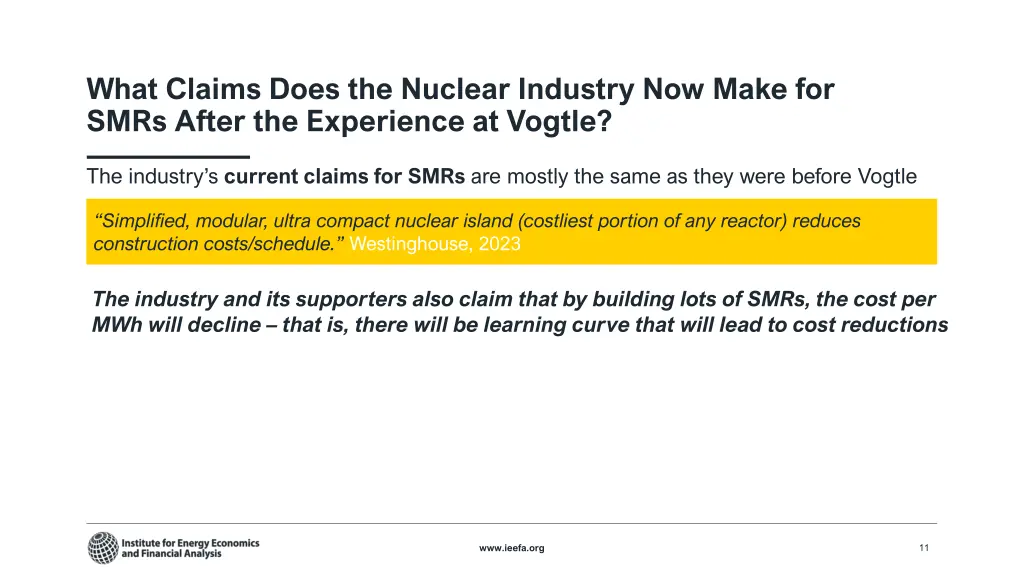 what claims does the nuclear industry now make