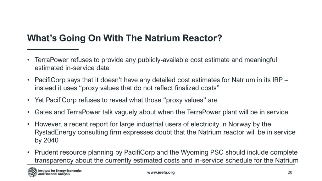 what s going on with the natrium reactor