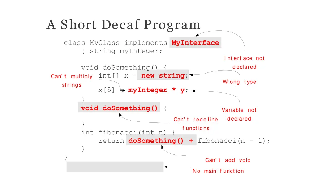a short decaf program 1