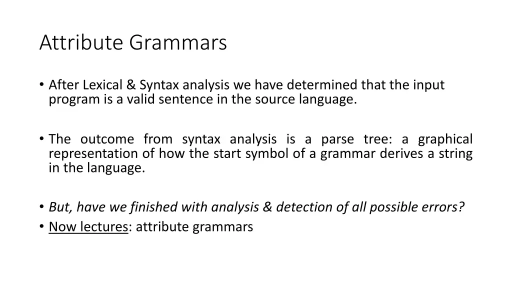 attribute grammars