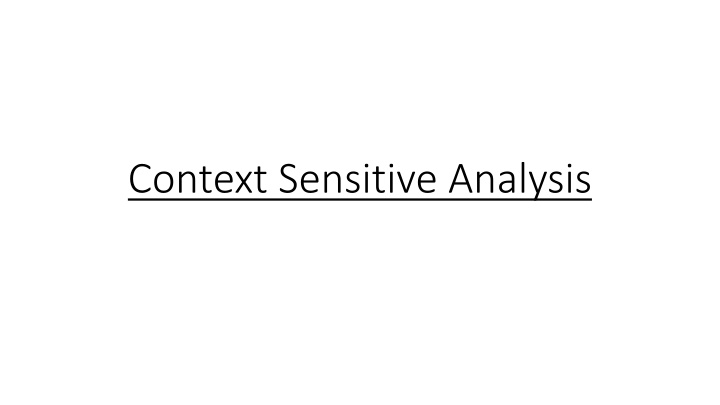 context sensitive analysis