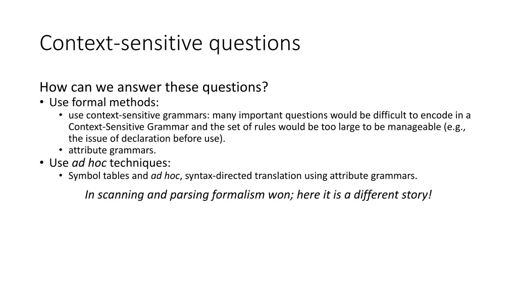 context sensitive questions 1