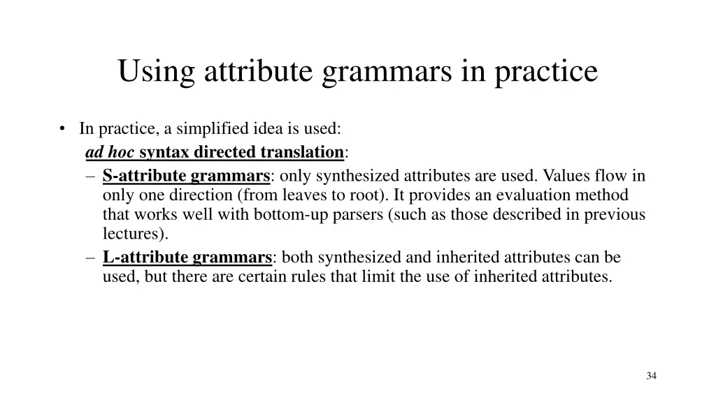 using attribute grammars in practice