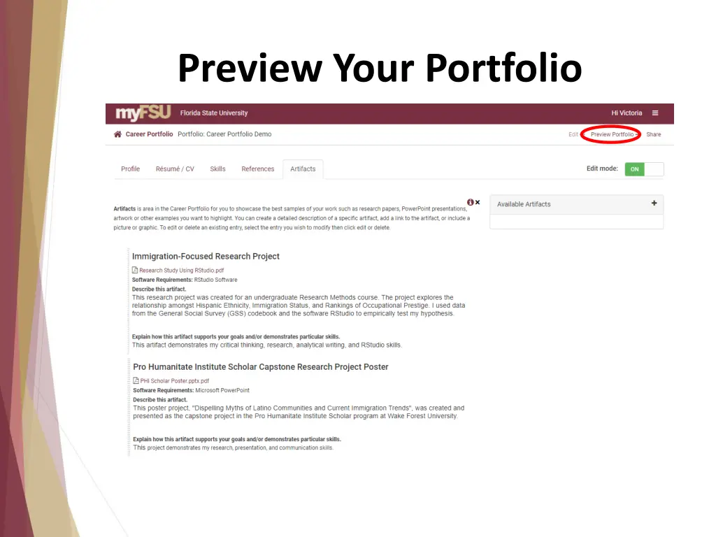 preview your portfolio