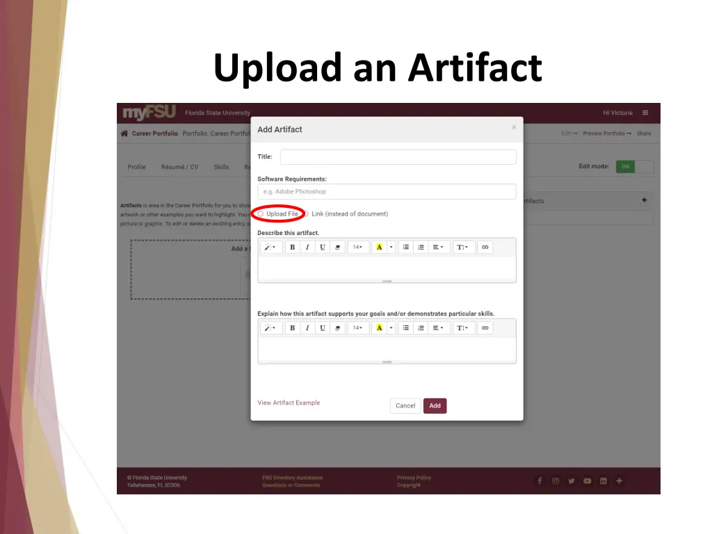 upload an artifact