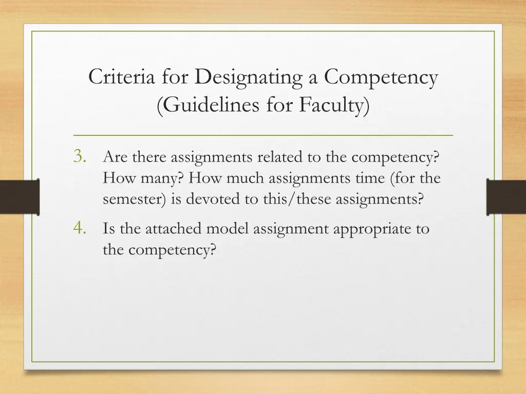 criteria for designating a competency guidelines 1