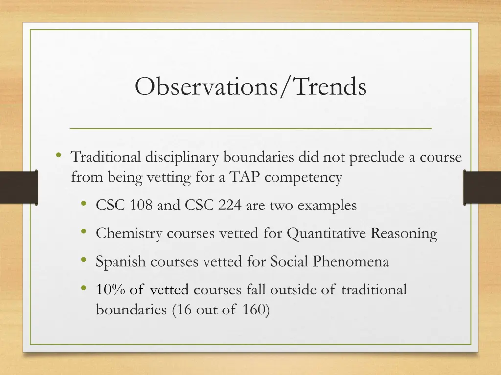 observations trends