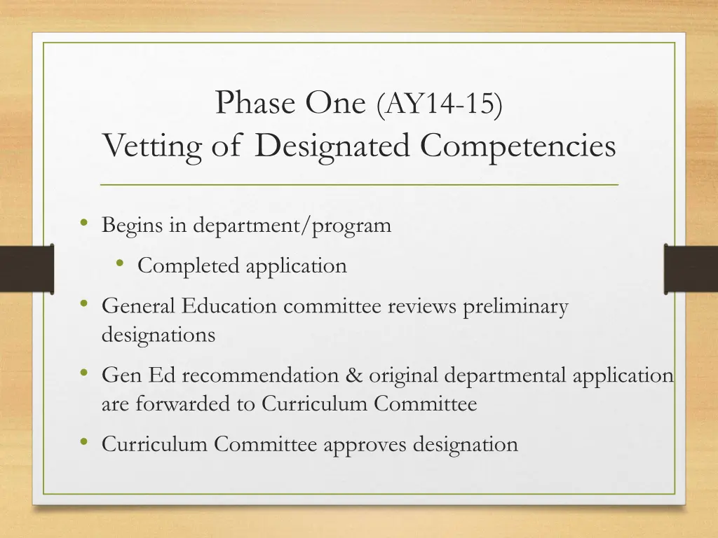 phase one ay14 15 vetting of designated