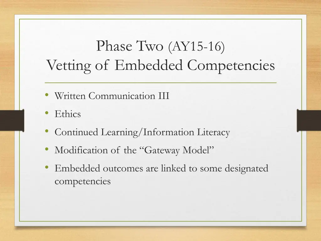 phase two ay15 16 vetting of embedded competencies