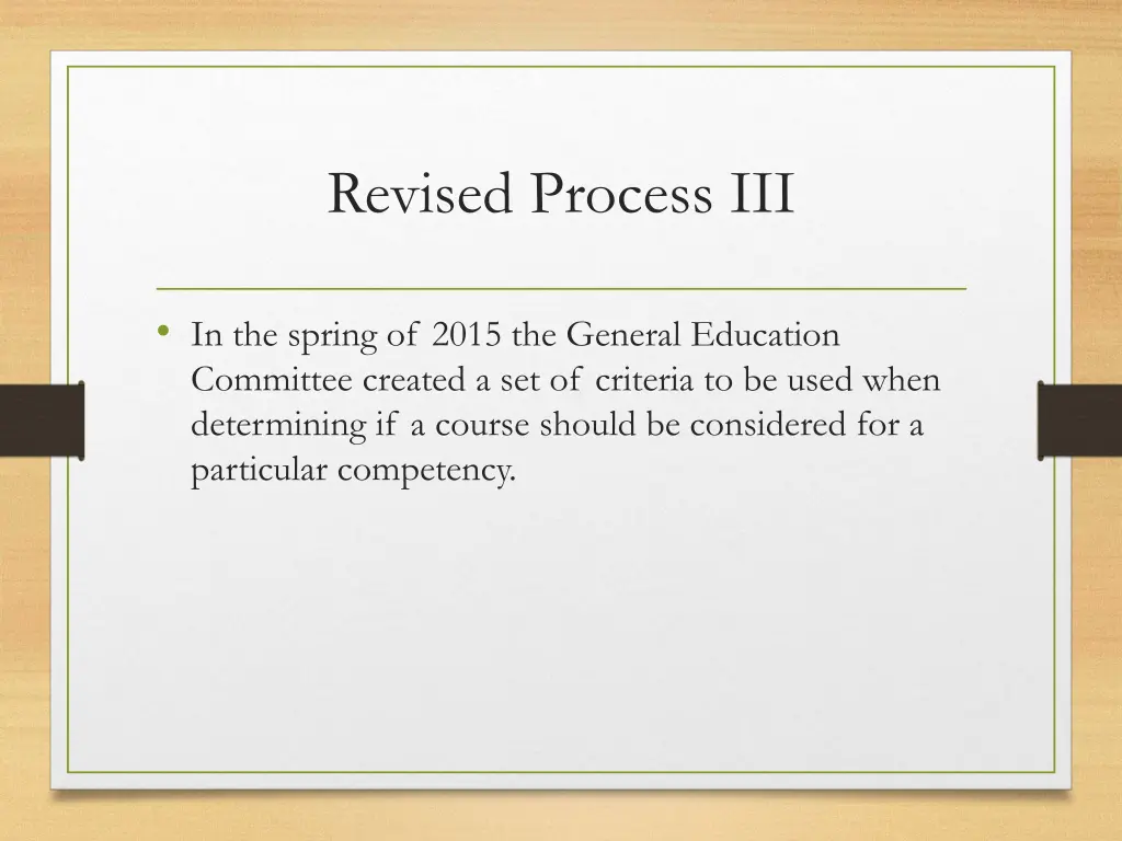 revised process iii