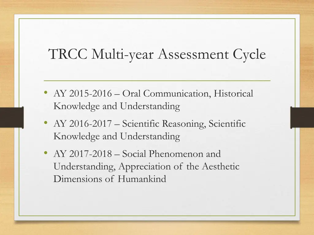 trcc multi year assessment cycle