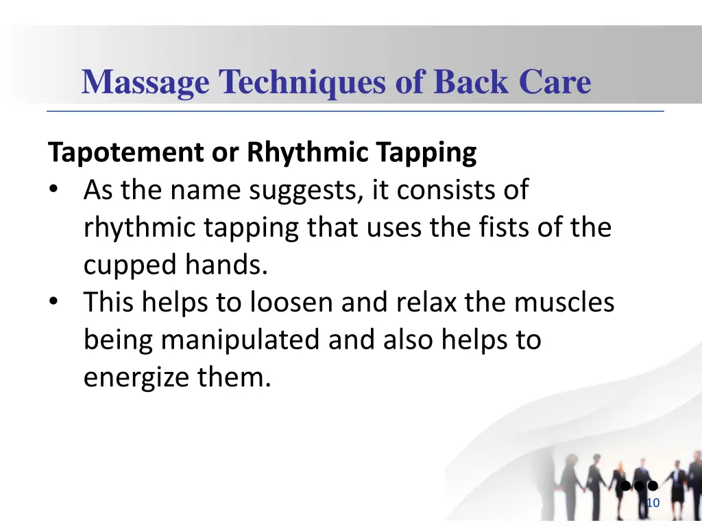 massage techniques of back care 2