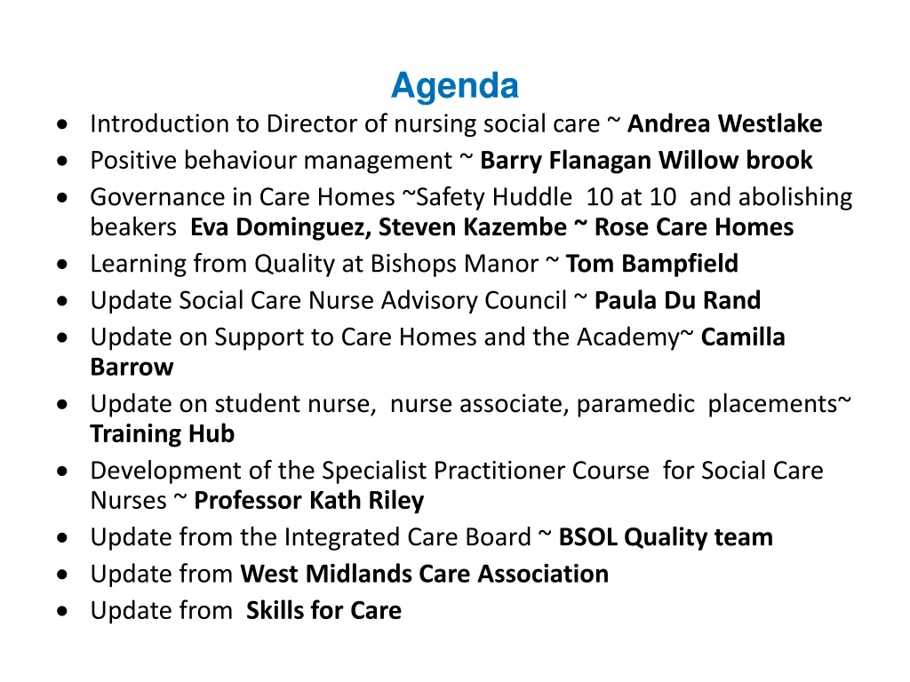 agenda