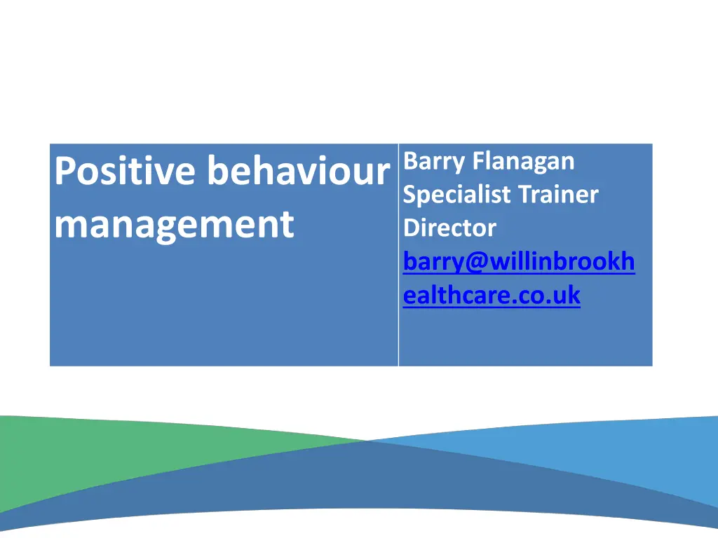 barry flanagan specialist trainer director