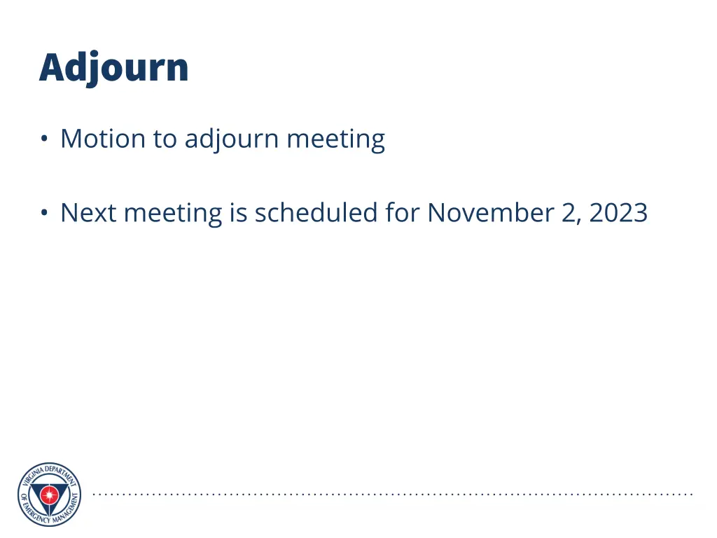 adjourn
