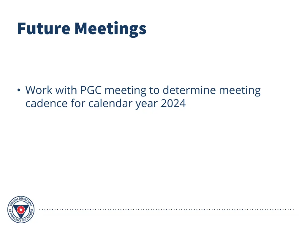 future meetings