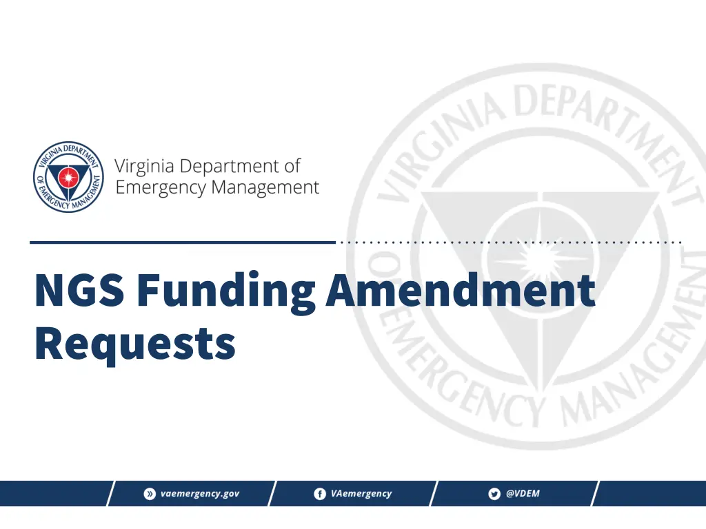 ngs funding amendment requests