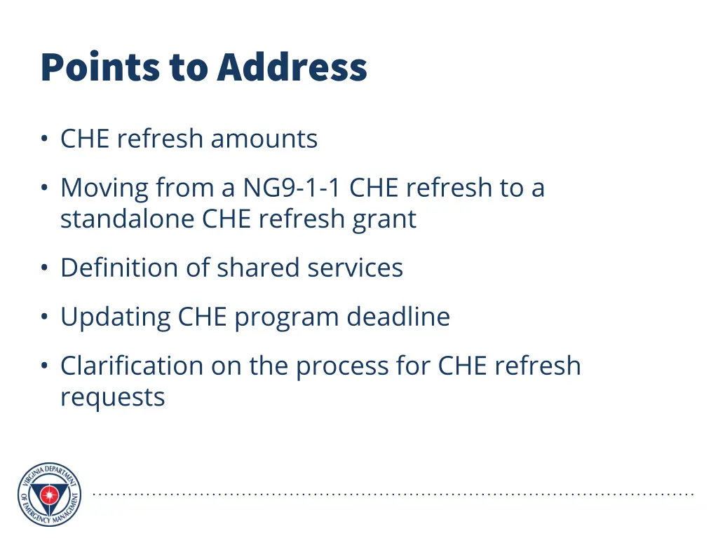 points to address