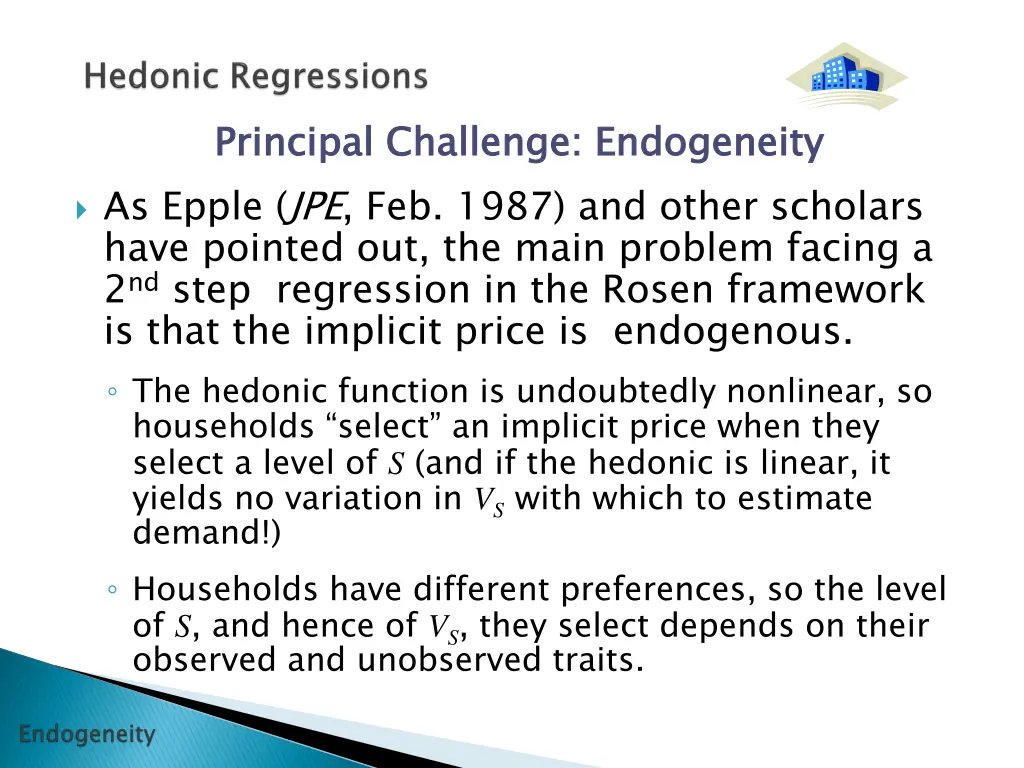 principal challenge endogeneity as epple