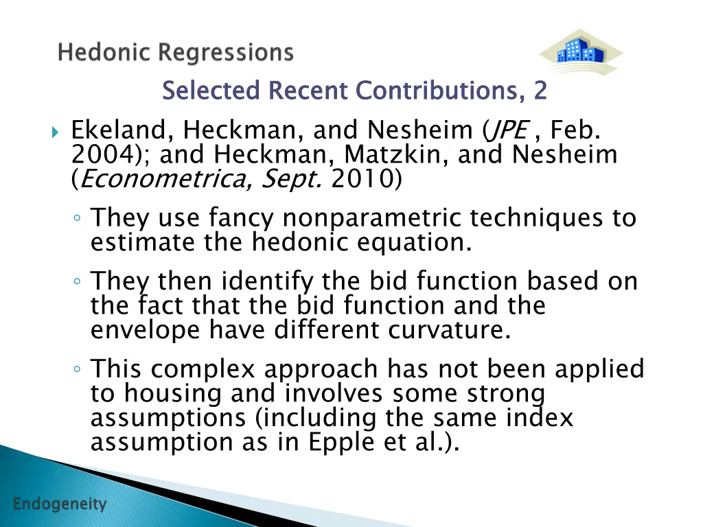 selected recent contributions 2 ekeland heckman