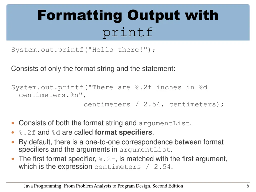 formatting output with printf 1
