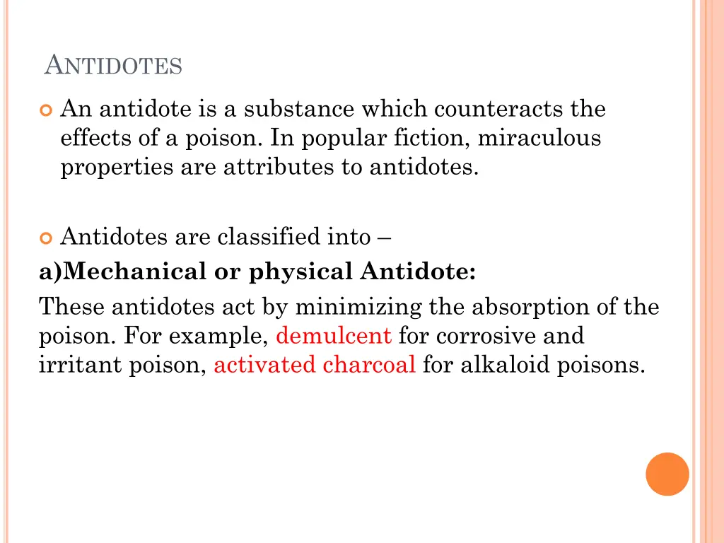 a ntidotes