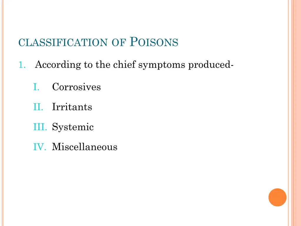 classification of p oisons