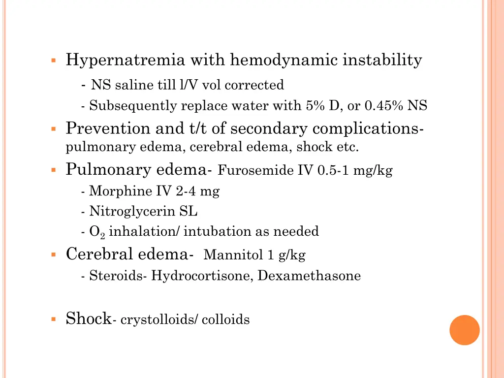 hypernatremia with hemodynamic instability