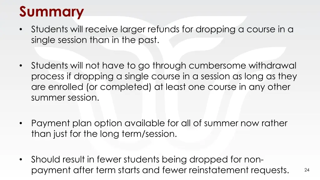 summary students will receive larger refunds