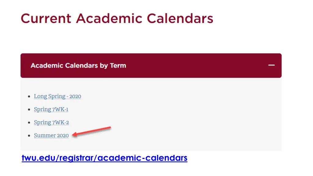 twu edu registrar academic calendars 1