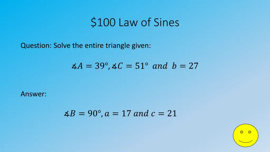 100 law of sines
