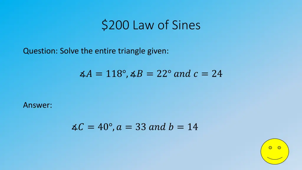 200 law of sines