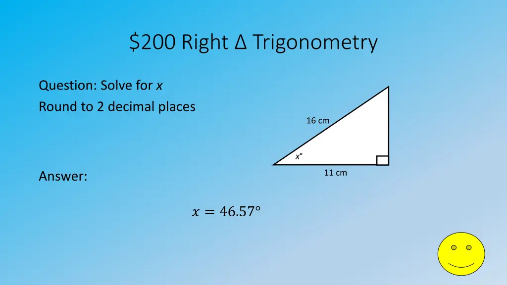 200 right trigonometry