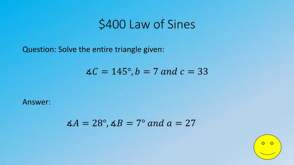 400 law of sines