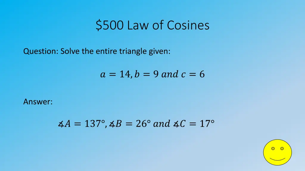 500 law of cosines