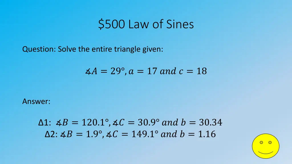 500 law of sines