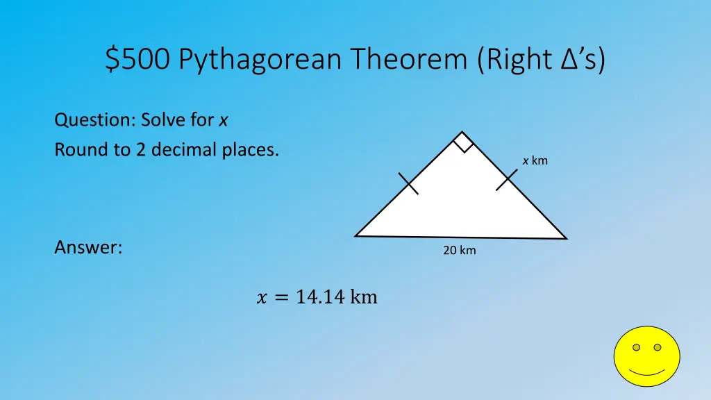 500 pythagorean theorem right s