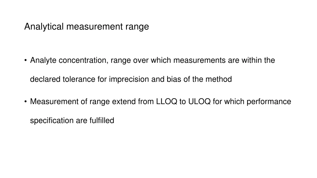 analytical measurement range