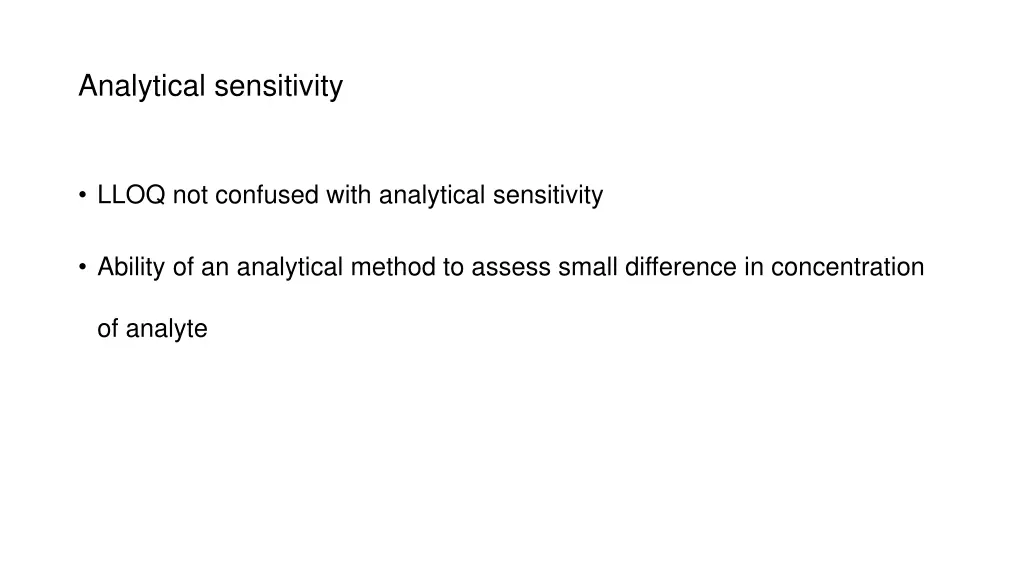 analytical sensitivity